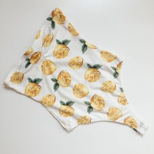 Lemon Print strapless bodysuit